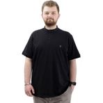 Modexl Büyük Beden Erkek Tişört Düğmeli Hakim Yaka T-Shirt U24339 Siyah