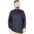 ModeXL Büyük Beden Kazak Erkek Yarım Balıkçı Dik Yaka Lacivert Günlük Stil - 8XL