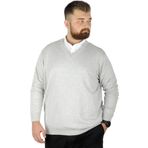 Modexl Büyük Beden Kazak V Yaka 22206 Gri