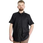 ModeXL Büyük Beden Siyah Erkek Gömlek Kısa Kol Tek Cep Günlük Stil Gabardin - 3XL