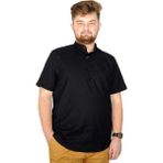 ModeXL Kısa Kol Hakim Yaka Erkek Gömlek Düz Desenli 3XL Siyah Klasik Stil