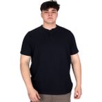 ModeXL Mode Büyük Beden Erkek Hakim Yaka Tişört Lacivert Kısa Kol Günlük Dokuma Stil - 4XL