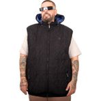 ModeXL Mode Kapitone Yelek %100 Polyester Kum-Siyah Renkli Erkek Casual Özellikli Büyük Beden - Kum - Siyah - 4XL