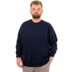 ModeXL Mode XL Büyük Beden Erkek Basic Sweatshirt Bisiklet Yaka Recycle B24529 Lacivert