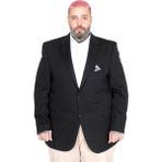 ModeXL Mode Xl Büyük Beden Erkek Britanya Blazer Ceket 23028 Sıyah - 62 - Siyah