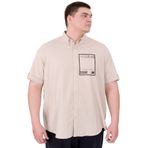 ModeXL Mode XL Büyük Beden Erkek Gabardin Gömlek Mode09 U25603 Bej