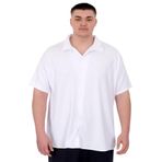 ModeXL Mode XL Büyük Beden Erkek Gömlek Apas Yaka Şerit Desen Jakar U24382 Beyaz