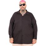 ModeXL Mode Xl Büyük Beden Erkek Gömlek Siyah Klasik Stil Uzun Kol Rahat Kesim - 5XL