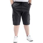 ModeXL Mode XL Büyük Beden Erkek Kapri Kargo Cepli Beli Bağlamalı VALENCIA 21404 Antrasit