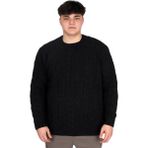 ModeXL Mode Xl Büyük Beden Erkek Kazak Bisiklet Yaka Siyah Desenli Günlük Stil - 4XL