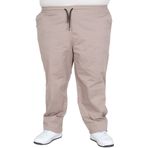 ModeXL Mode XL Büyük Beden Erkek Keten Jogger Pantolon Milano 21913 TAŞ RENGİ