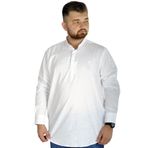 ModeXL Mode Xl Büyük Beden Erkek Keten Likralı Ukol Hakim Yaka Gömlek 20388 Beyaz