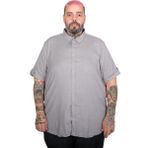 ModeXL Mode Xl Büyük Beden Erkek Kısa Kollu Keten Likralı Cepli Gömlek 20389 A.gri - 7XL