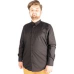 ModeXL Mode Xl Büyük Beden Erkek Klasik Cepli Siyah Gömlek Uzun Kol Rahat Kesim - 10XL