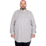 ModeXL Mode Xl Büyük Beden Erkek Uzun Kollu Keten Cepli Gömlek 20386 Gri - 3XL