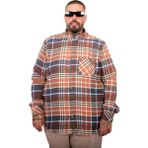 ModeXL Mode Xl Kiremit Renkli Büyük Beden Erkek Oduncu Gömlek Uzun Kol Günlük Stil Bol Kesim - 4XL