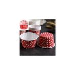 Modger 10 Adet Kırmızı Puantiyeli Pet Kapsül Muffin Kek Kalıbı 6,7 x 4 cm x 5 cm Gıda ile Temas Güvenli