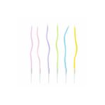 MODGER 6 Adet Makaron Renkli Spiral Kıvrımlı Pasta Mumu Doğum Günü Pasta Mumu