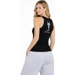 Modi Green Arka Baskılı Kadın Fit Duruş Siyah Fitilli Atlet Sıfır Yaka Slim Fit Spor Atlet
