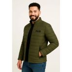 Modi Green Baskılı Erkek Modern Stil Haki Mikro Su Itici Kapitone Astarlı Fermuarlı Bomber Mont - Çok Renkli - XS
