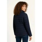 Modi Green Baskılı Kadın Modern Stil Lacivert Mikro Su Itici Kapitone Astarlı Fermuarlı Bomber Mont - 2XL