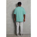 Modi Green Unisex Salaş Stil Mint Yeşili Oversize Düz Bisiklet Yaka Tişört - XL