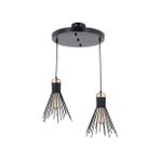 Modi Lighting 2’li Çalı Siyah Yuvarlak Sarkıt Avize - Renkli
