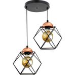 Modi Lighting 2'li Modern Siyah Bakır Sarkit Avize MOD-AV-4417-2BSY - Renkli