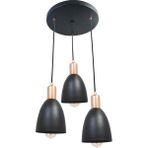 Modi Lighting 3'lü Bakır Siyah Avize MOD-AV-4430-3BSY - Renkli