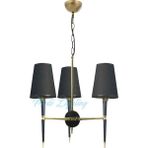 Modi Lighting 3lü Konik Borulu Şapkalı Siyah Eskitme Avize MOD-AV-4403-3BS