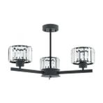 Modi Lighting 3’lü Venus Siyah Kristal Taşlı Modern Avize - Renkli