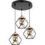 Modi Lighting 3'lümodern Siyah Bakır Sarkit Avize MOD-AV-4417-3BSY - Renkli