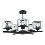 Modi Lighting 5’li Venus Siyah Kristal Taşlı Modern Avize - Renkli