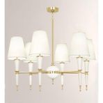 Modi Lighting 6'li Konik Borulu Huni Şapkalı Beyaz Eskitme Avize Mod-Av- 4403-6BBY - Renkli