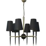 Modi Lighting 6'li Konik Borulu Huni Şapkalı Siyah Eskitme Avize Mod-Av- 4403-6BSY - Renkli