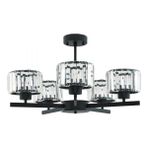 Modi Lighting 6li Venus Siyah Kristal Taşlı Modern Avize - Renkli