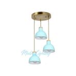 Modi Lighting Ahşap Eskitme Turkuaz Avize MOD-ML-4472-3TK