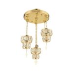 Modi Lighting Alfa 3’lü Kristalli Gold Yuvarlak Avize 70X45CM - Renkli