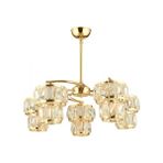 Modi Lighting Alfa 5’li Kristalli Gold Avize 50CM - Renkli