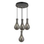 Modi Lighting Siyah Füme Camlı 4'lü Avize MOD-4459-4F