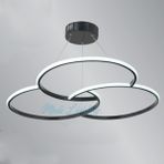 Modi Lighting Üç Çember Birleşik Siyah LED Avize MD26