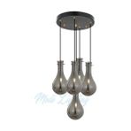 Modi Lighting Yuvarlak Siyah Camlı 5li Avize MOD-4459-5FY