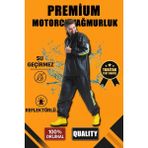 Modi Premium Motorcu Kurye Yağmurluk Takım Su Geçirmez Pvc Kumaş Reflektörlü Tübitak Onaylı - Siyah - 2XL - 0 - Siyah