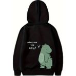 Modi Sevgililer Günü Baskılı Oversize Kapüşonlu Sweatshirt Hoodie - Siyah - 0 Siyah