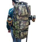 Modibags 4 Olta Takmalı Büyük Boy Balıkçı Sırt Çantası - 90 x 52 x 32 Cm - Kamuflaj