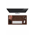 Modica - Hakiki Deri Kahve Masa Matı | Deri Oyuncu Mouse Pad | Yazı Masası Altlığı 75x35 Cm Hobart