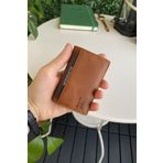Modica – Hakiki Deri Minimalist Kartlık Taba Slim Cüzdan, Kartvizitlik Orsa