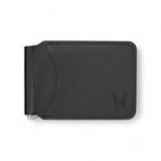 Modica Larga - Hakiki Deri Natürel Para Klipsi İnce Minimalist Bifold Cüzdan (Siyah)