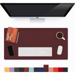 Modica Lindos - Deri Mat, Masa Pedi, Büyük Mouse Pad, Ofis Için Mat, Su Geçirmez Mat, Ofis ve Ev Için Deri Pedi, Gaming Masa Matı, Masaüstü Için Masa - Bordo