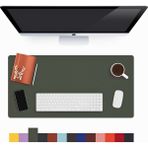 Modica Lindos - Deri Mat, Masa Pedi, Büyük Mouse Pad, Ofis Için Mat, Su Geçirmez Mat, Ofis ve Ev Için Deri Pedi, Gaming Masa Matı, Masaüstü Için Masa - Haki